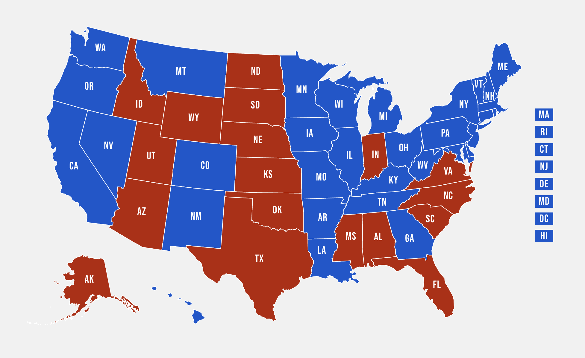 1992 ELECTION BY STATE visual data 4